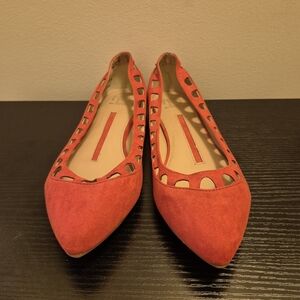 New Directions Coral Red Cutout Flats